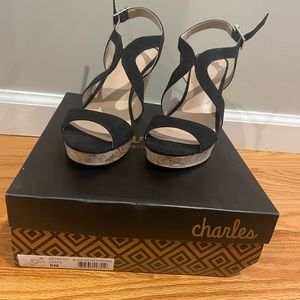 Black Wedge Sandals